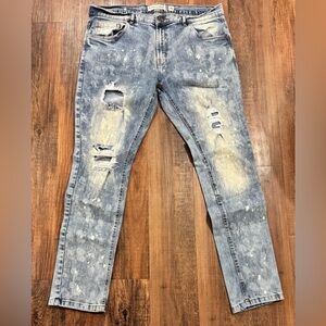 Evolution in Design Men’s Jeans 38x32 Distressed Blue Medium Wash Tapered Leg